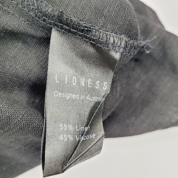 Lioness Halter Dress Linen Black Small GIZA Maxi Side Zipper Vaca Travel Resort - Picture 12 of 14